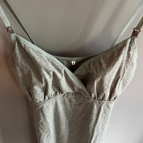 maternity nursing night gown PJs Grey Size M New with tags - Picture 3 of 8